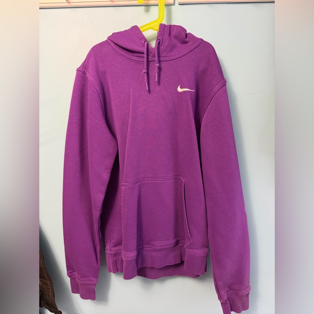 Nike Purple Pullover Hoodie with White Swoosh